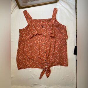 Studio B by Bobeau size large pink/redish and white flower tank top